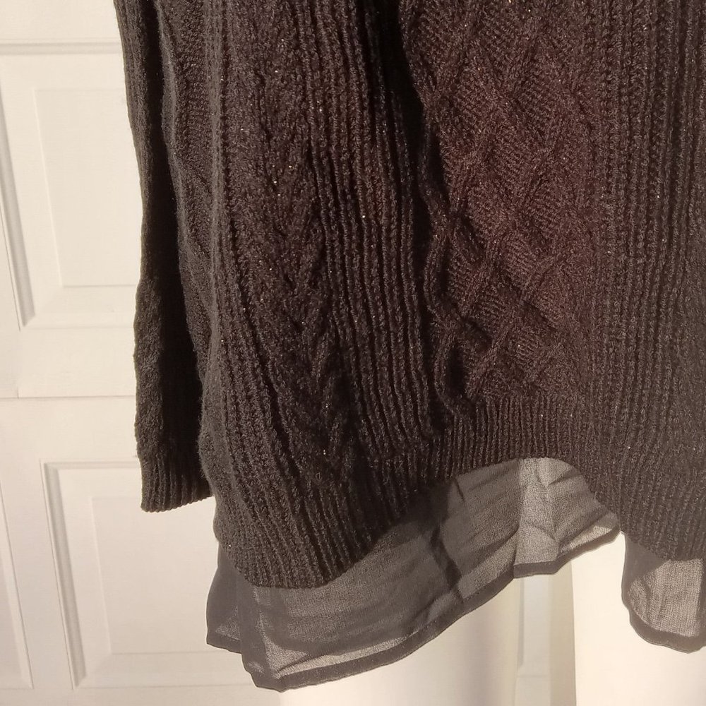 Jessica Simpson Black Sweater plus size 1X sparkly preppy xl womens Tunic Top - Picture 3 of 10